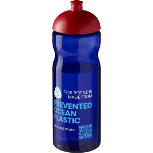 Logo branded 650ml H2O Active Eco Base Sports Bottles in Royal Blue/Red from Total Merchandise