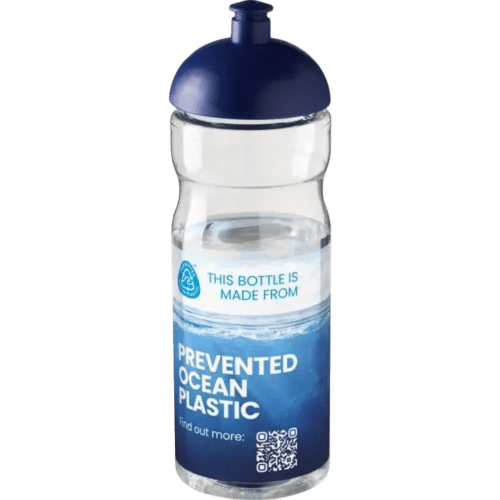Branded 650ml H2O Active Eco Base Sports Bottles in Transparent/Blue from Total Merchandise