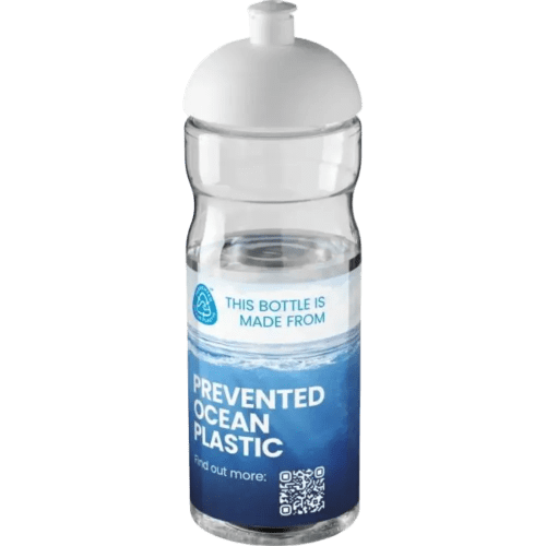 Promotional 650ml H2O Active Eco Base Sports Bottles in Transparent/White from Total Merchandise