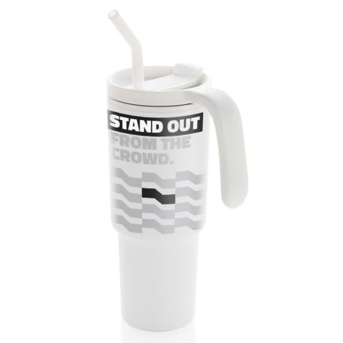 Custom Printed Graphic 900ml RCS Recycled Stainless Steel Tumbler in Navy from Total Merchandise