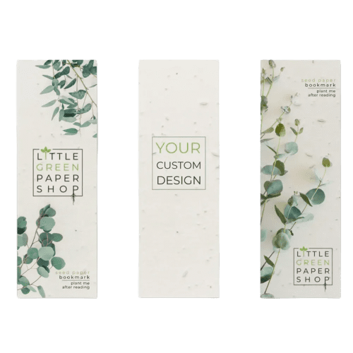 Promotional printed Plantable Seed Bookmark in White with a design from Total Merchandise