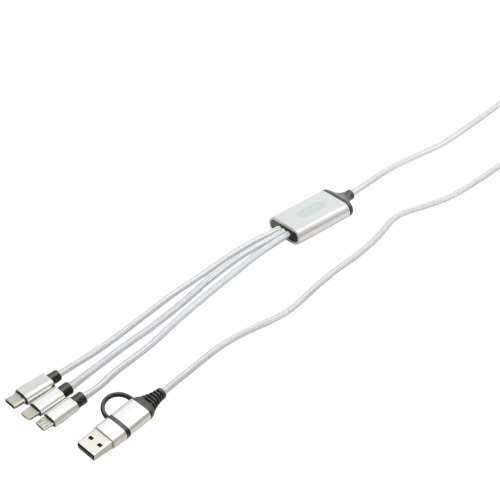 Branded USB-C 6 Way Light Up Chargers with a design from Total Merchandise