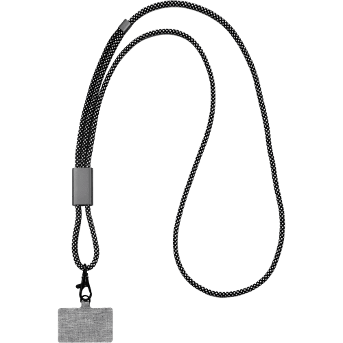 Promotional BrandCharger RPET Lanyard in Gunmetal Grey branded with your company logo