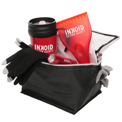 Logo Branded Winter Essentials Gift Sets in Red with a design from Total Merchandise