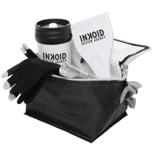 Custom Winter Essentials Gift Sets in White with a design from Total Merchandise