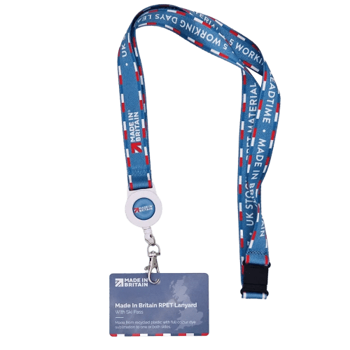 rPET Lanyard with Ski Pass Reel & Printed Card