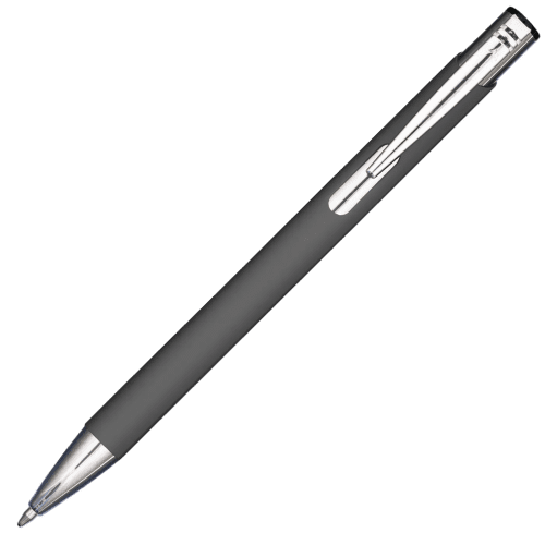 Promotional Mood® GRS Recycled Soft Feel Metal Ballpens in Dark Grey from Total Merchandise