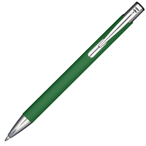 Custom Branded Mood® GRS Recycled Soft Feel Metal Ballpens in Green from Total Merchandise