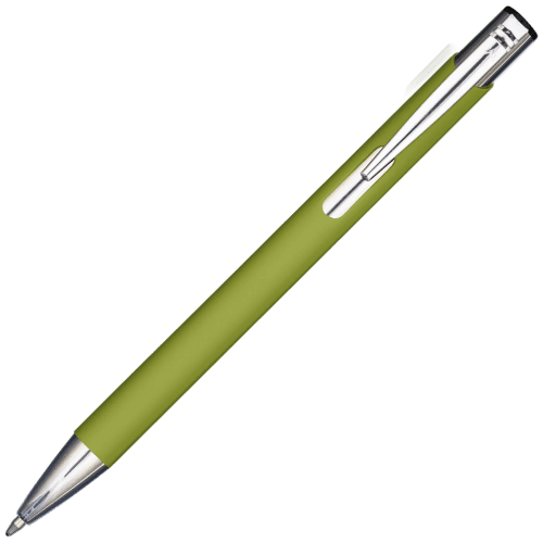 Custom Printed Mood® GRS Recycled Soft Feel Metal Ballpens in Lime Green from Total Merchandise