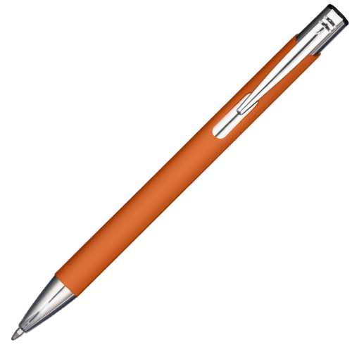 Customisable Mood® GRS Recycled Soft Feel Metal Ballpens in Orange from Total Merchandise