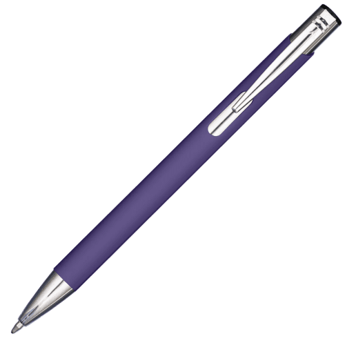 Promotional Mood® GRS Recycled Soft Feel Metal Ballpens in Purple from Total Merchandise