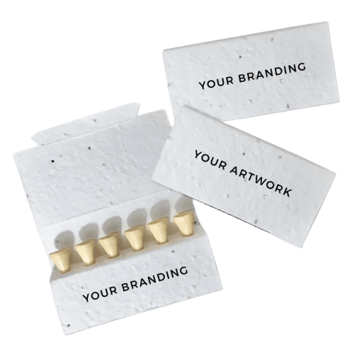 Logo Branded 6 Bamboo Golf Tees in Plantable Packaging in White with a design from Total Merchandise