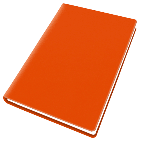 Personalisable A5 Porto Recycled PET Notebook in Orange with your logo from Total Merchandise