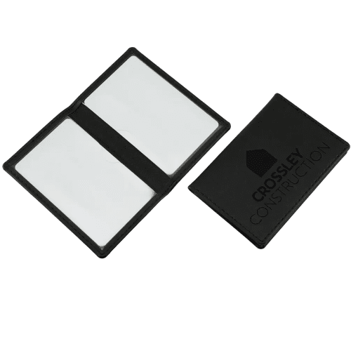 Logo Branded Porto rPET Credit Card Cases in Black with a design from Total Merchandise
