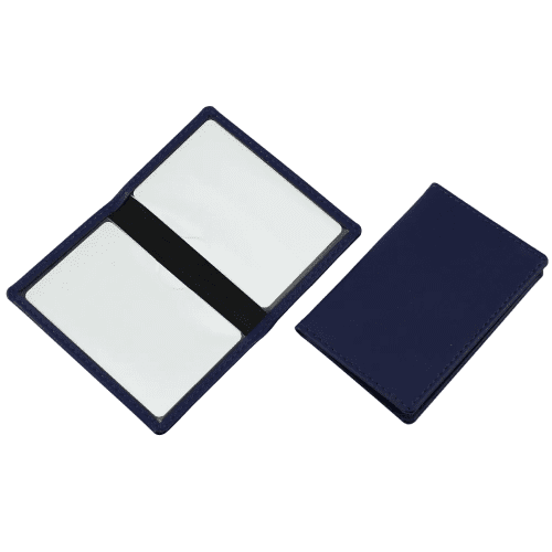 Promotional Printed Porto rPET Credit Card Cases in Navy Blue with a design from Total Merchandise