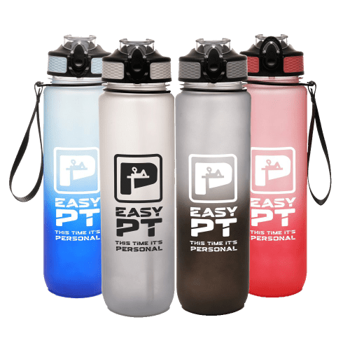 Group image of the rPET 1000ml Ombre Water Bottles printed with your logo from Total Merchandise