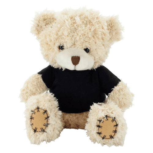 18cm Paw Teddy Bears with a T-Shirt in Cappuccino/Black