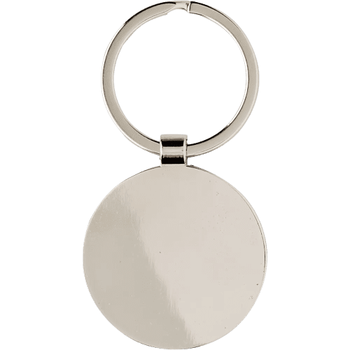Personalisable Bamboo and Metal Keyring in Bamboo/Silver branded with your company logo