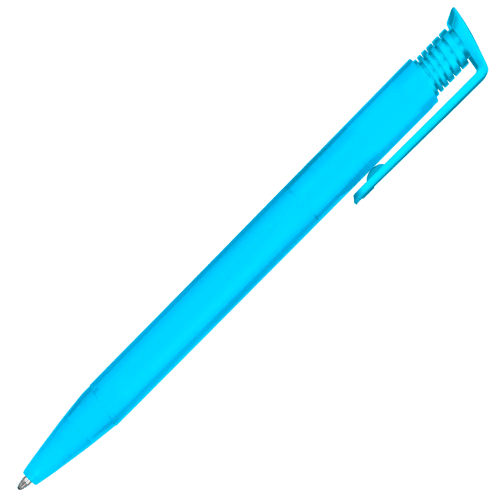 Branded Albion Frost Recycled Ballpen in Frosted Aqua with a design from Total Merchandise