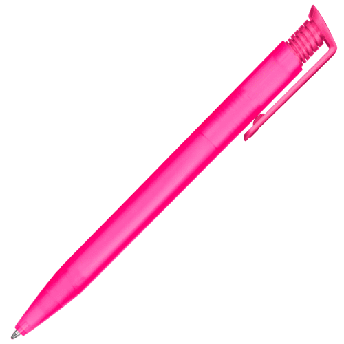 Promotional Albion Frost Recycled Ballpen in Frosted Magenta with a design from Total Merchandise