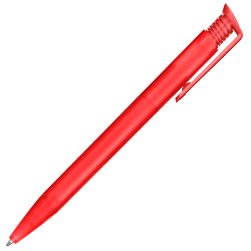 Printed Albion Frost Recycled Ballpen in Frosted Red with a design from Total Merchandise