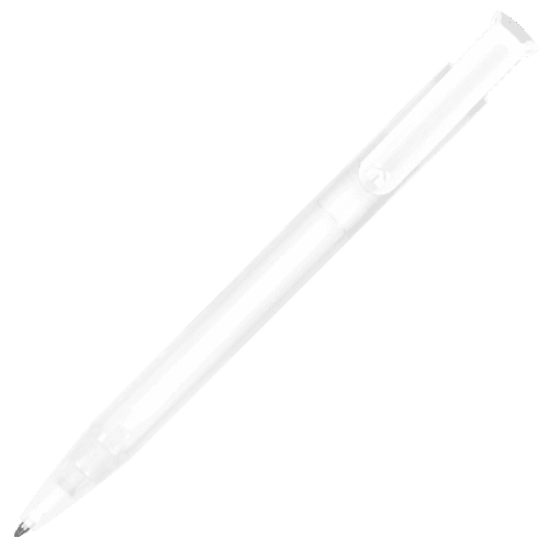 Logo Branded Albion Frost Recycled Ballpen in Frosted White with a design from Total Merchandise