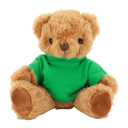 Fully Recycled 20cm Jasper Bear with T-Shirt in Green