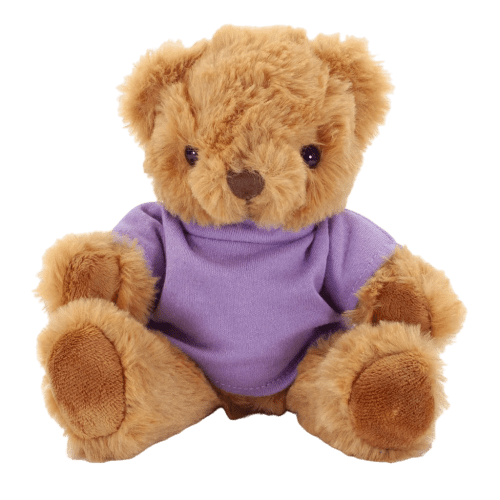 Fully Recycled 20cm Jasper Bear with T-Shirt in Lilac