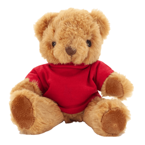 Fully Recycled 20cm Jasper Bear with T-Shirt in Red