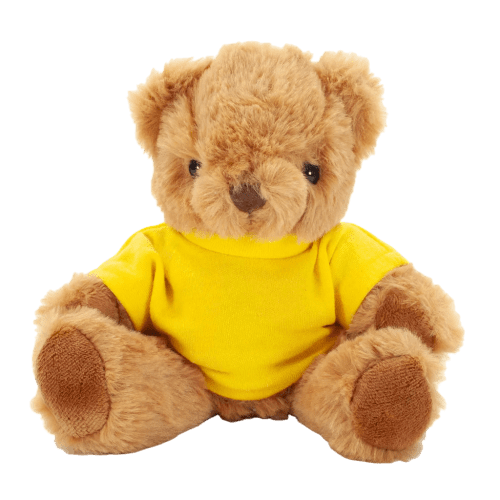 Fully Recycled 20cm Jasper Bear with T-Shirt in Yellow