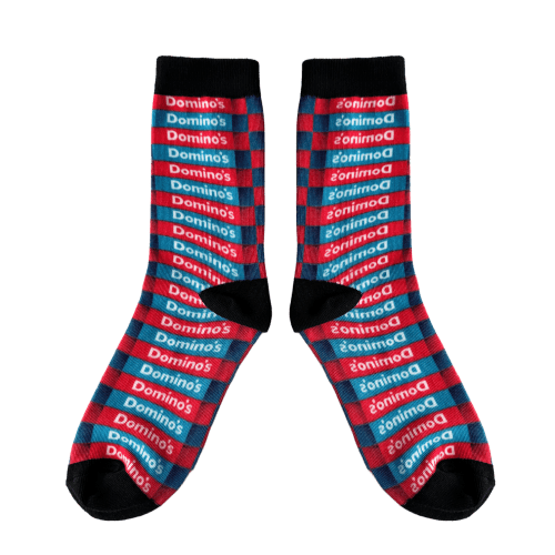 All Over Printed Polyester Socks in White