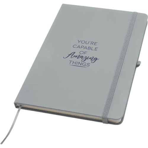 Custom Spectrum Plus A5 Hard Cover Notebook in Grey with a desgin from Total Merchandise