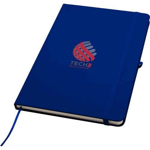 Promotional Spectrum Plus A5 Hard Cover Notebook in Navy Blue with a design from Total Merchandise
