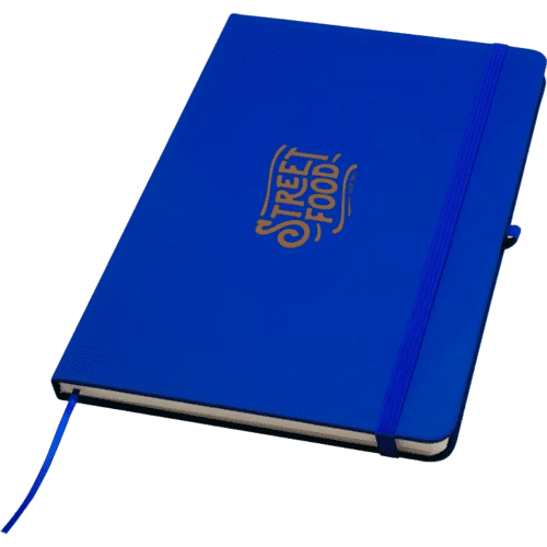 Branded Spectrum Plus A5 Hard Cover Notebook in Royal Blue with a design from Total Merchandise