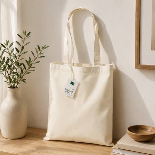 Lifestyle image of the Organic Cotton Canvas Heavyweight Bags by Total Merchandise