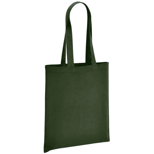 Branded Coloured Brand Lab Organic Cotton Long Handle Shopper in Forest Green from Total Merchandise