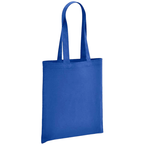 Custom Coloured Brand Lab Organic Cotton Long Handle Shopper in Royal Blue from Total Merchandise