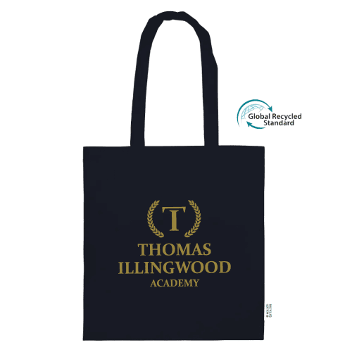 Premium Recycled Cotton Tote Bag in Black