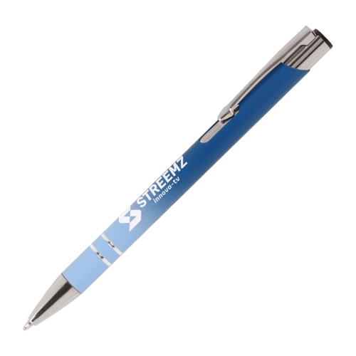 Promotional Beck Ombre Ball Pen in Blue branded with your logo from Total Merchandise