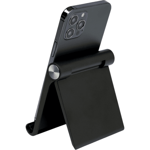 Promotional Phone and Tablet Stand in Black printed with your logo from Total Merchandise