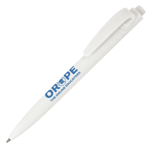 Customisable Recycled Seashell Ballpen in White printed with your logo from Total Merchandise