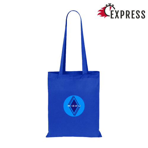 Custom Printed Total Express Coloured Cotton Tote Bags in Blue from Total Merchandise