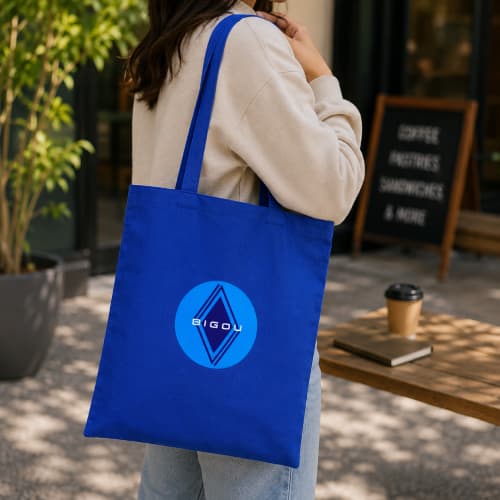 Printed branding on the Total Express Coloured Cotton Tote Bags by Total Merchandise