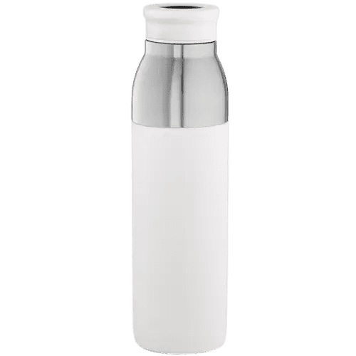 Logo printed Recycled Steel Colorado 2 in 1 Bottle in White from total Merchandise