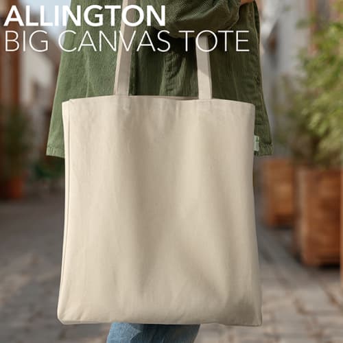 Personalisable Allington Recycled 12oz Cotton Canvas Tote Bag in Natural from Total Merchandise