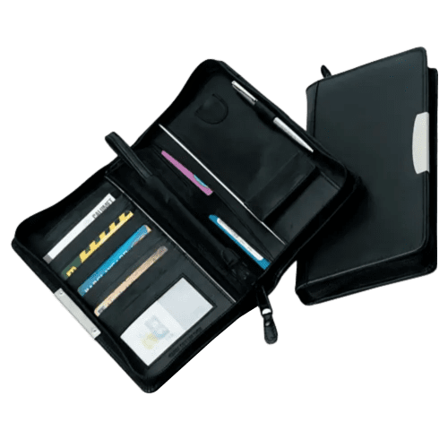 Branded Sandringham Nappa Leather Travel Wallet in Black from Total Merchandise