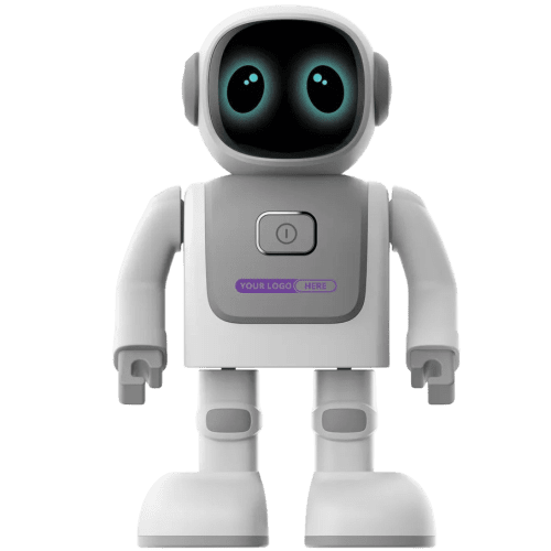 Promotional Robert The Dancing Robot Speaker in Grey/White with a design from Total Merchandise.