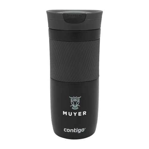 Personalisable Contigo® 470ml Double Walled Thermos Cup in Black printed with your company logo