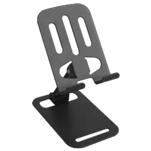 Promotional Foldable Metal Mobile Phone Stand in Dark Grey with a design from Total Merchandise