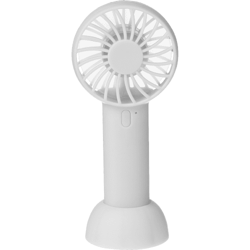 Promotional Handheld Rechargeable Fans in White printed with your logo from Total Merchandise